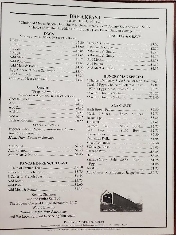 Covered Bridge Restaurant Menu image 4