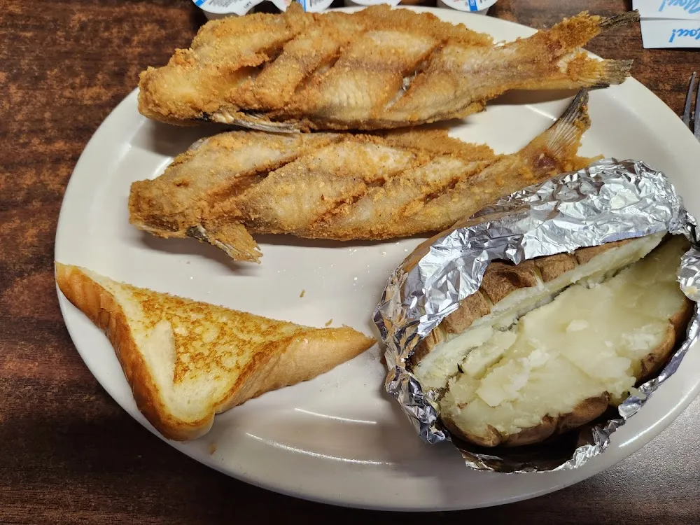 Whole Catfish with Baked Potato